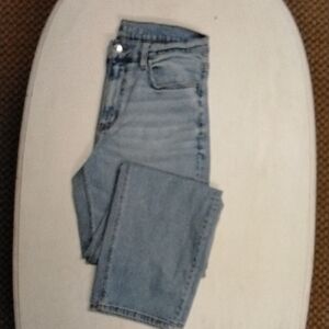 American Eagle Outfitters Light Blue Super High Straight Leg Jeans